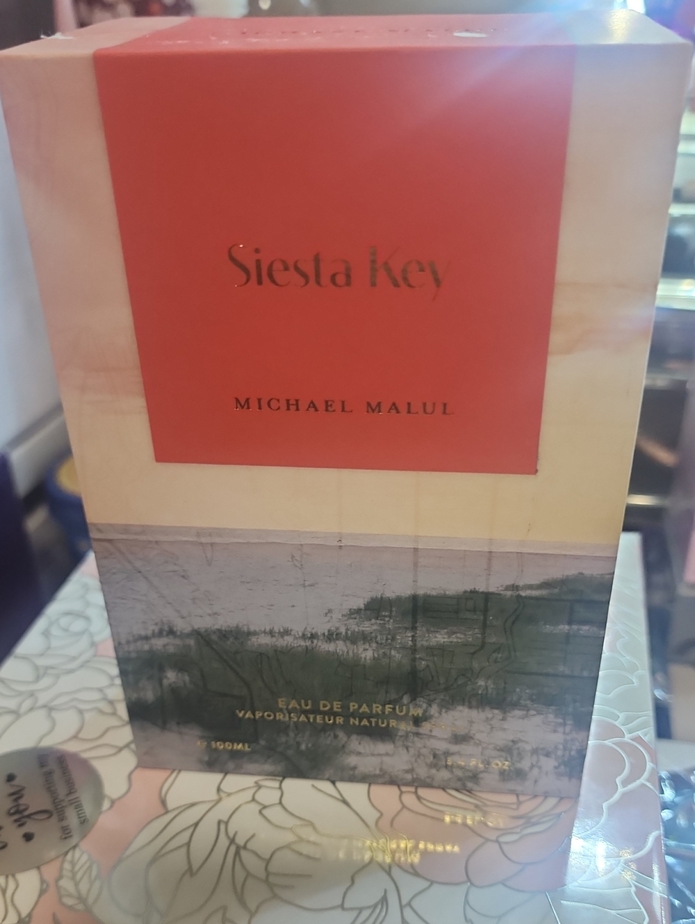 Siesta Key by Michael Malul Eau de Parfum - Coral & Cream Packaging